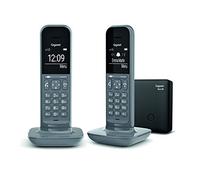 Gigaset CL390 Duo Teléfono DECT/analógico Gris Identificador de llamadas