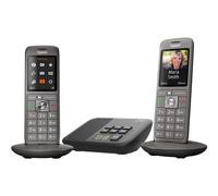 "CL660A Duo" Téléphone DECT sans fil, 2 combinés, LCD 2.4" couleur rétroéclairé, répertoire 400 contacts, base séparée, répondeur 55 minutes, micro USB, jack 2.5 mm, couleur anthracite