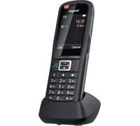 Gigaset DECT, GAP Téléphone sans fil Bluetooth, avec socle, Code PIN, à vibrations, recomposition automatique du numéro noir