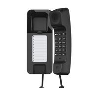 Gigaset Téléphone filaire Desk 200 – Ultra compact, cordon extensible, 10 abrégés, Noir