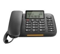 Gigaset Téléphone filaire DL380 – Grand écran, grandes touches, affichage LED des appels – Noir