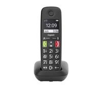 Gigaset E290 DECT/GAP Téléphone sans fil compatible avec les appareils auditifs, fonction mains libres, babyphone noir