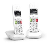 Gigaset Téléphone sans fil E-290 DUO - DECT, avec répondeur, Blanc