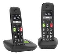 Gigaset Téléphone analogique/DECT E290A Duo – Identification de l'appelant – Noir – Version allemande