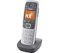 Gigaset E560HX - Combiné DECT avec socle de chargement - Téléphone senior sans fil pour routeur et base DECT - Compatible Fritzbox - Appel d'urgence avec 4 numéros - Bouton ultra rapide et boutons de grande taille, argenté