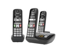 Gigaset Gigaset A735A Trio - Téléphone sans fil avec répondeur - écran clair avec un bon contraste - véritable polyvalent pour la maison et le bureau -noir