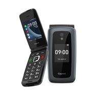 Gigaset GL7 - Téléphone mobile à clapet - Données mobiles 4G et Wi-Fi - Bouton SOS - Bluetooth - Compatible avec les appareils auditifs - Whatsapp - Clapet - Noir