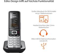 Gigaset PREMIUM 100HX - Combiné DECT avec station de charge - Compatible Fritzbox - Extension téléphone sans fil pour routeur et base DECT - Synchronisation des données via USB - Top acoustique - Noir