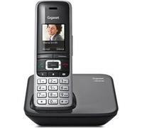 Gigaset Premium 100 - Téléphone sans Fil DECT - Grand écran Couleur TFT - Carnet d'adresses de 500 Contacts - Synchronisation des données par USB, qualité Audio supérieure, Coloris Platine-Noir