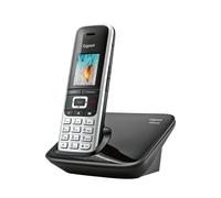 Gigaset Premium 100 - Téléphone sans Fil DECT - Grand écran Couleur TFT - Carnet d'adresses de 500 Contacts - Synchronisation des données par USB, qualité Audio supérieure, Coloris Platine-Noir