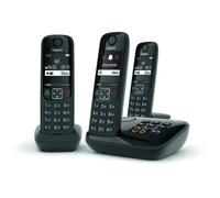 Gigaset Téléphone fixe avec répondeur AS690 A Trio Noir - Affichage LCD, répertoire 100 contacts, mode mains libres, blocage d'appels