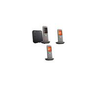 "CL660A Trio" Téléphone DECT sans fil, 3 combinés, LCD 2.4" couleur rétroéclairé, répertoire 400 contacts, base séparée, répondeur 55 minutes, micro USB, jack 2.5 mm, couleur anthracite