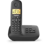 Gigaset Téléphone fixe Basic 100A – Répondeur, mains libres, écran rétroéclairé, 50 contacts, noir