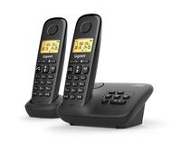 Gigaset Téléphone sans fil DECT Basic 100A Duo - Répondeur + Fonction mains libres - Noir