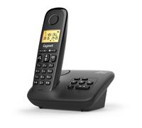 Gigaset Téléphone fixe Basic 100A – Répondeur, mains libres, écran rétroéclairé, 50 contacts, noir