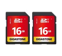 Gigastone 16 Go SDHC Carte Mémoire, Lot de 2 Cartes, Prime Série, Vitesse de Transfert allant jusqu'à 80 Mo/s. pour Photos, vidéos, Musique, fichiers, Caméscope, Caméra, PC, Classe 10 U1 UHS-I