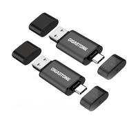 GIGASTONE 16Go Clé USB Double Flash (Lot de 2) Z40 USB 3.2 Gen 1, 2-en-1 Type-A & Type-C, 100Mo/s Ultra Rapide, Plug & Play pour Smartphone/PC/Mac/TV/Voiture, USB 2.0/3.0/3.1 Compatible