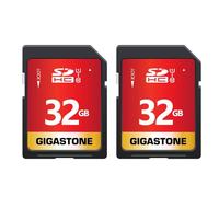 GIGASTONE 32 Go SDHC Carte Mémoire, Lot de 2 Cartes, Prime Série, Vitesse de Transfert allant jusqu'à 80 Mo/s. pour Photos, vidéos, Musique, fichiers, Caméscope, Caméra, PC, Classe 10 U1 UHS-I