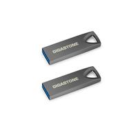 GIGASTONE 64Go Slim Fit Clé USB Flash (Lot de 2) Z70 USB 3.2 Gen 1, 100Mo/s Ultra Rapide, Design Métal Nickel, Stockage et Sauvegarde pour PC/Mac/TV/Voiture, USB 2.0/3.0/3.1 Compatible