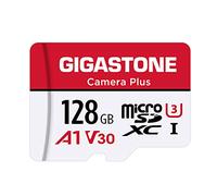 Gigastone Carte Mémoire 128 Go Caméra Plus Série, Vitesse de Lecture allant jusqu'à 100 Mo/s. idéal pour Full HD Vidéo Gopro Drone Caméra Android, A1 Carte Micro SDXC avec Mini étui et Adaptateur SD.
