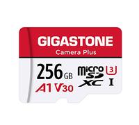 Gigastone Carte Mémoire 256 Go Caméra Plus Série, Vitesse de Lecture allant jusqu'à 100 Mo/s. idéal pour Full HD Vidéo Gopro Drone Caméra Android, A1 Carte Micro SDXC avec Mini étui et Adaptateur SD.