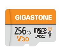 GIGASTONE Carte Mémoire 256 Go Compatible avec Gopro Caméra Drone Samsung Tablette, Haute Vitesse de Lecture 100 Mo/s idéal pour 4K UHD Vidéo, A1 C10 U3 Carte Micro SD avec Mini étui et Adaptateur SD