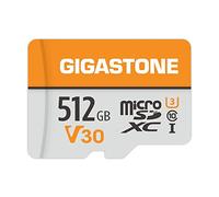 GIGASTONE Carte Mémoire 512 Go Compatible avec Caméra Tablette Laptop, Haute Vitesse de Lecture 100 Mo/s idéal pour 4K UHD Vidéo, V30 C10 U3 Carte Micro SD avec Adaptateur SD