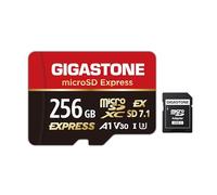 GIGASTONE Carte mémoire microSD Express 256 Go SD 7.1 vitesse jusqu'à R/W 880/650 Mo/s compatible avec Nintendo-Switch 2, appareil photo professionnel, A1 V30 U3, avec adaptateur SD
