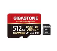 GIGASTONE Carte mémoire microSD Express 512 Go SD 7.1 vitesse jusqu'à R/W 880/650 Mo/s compatible avec Nintendo-Switch 2, appareil photo professionnel, A1 V30 U3, avec adaptateur SD