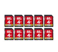 GIGASTONE Carte Mémoire SDHC 4Go Lot de 10 Cartes, Prime Série, Haute Vitesse, Compatible avec Photos, vidéos, Musique, des fichiers vocaux, Caméscope, Caméra, PC, Classe 4, avec 10 Mini étuis