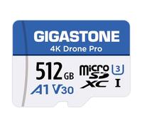 GIGASTONE Carte Micro SD 512 Go, 4K Drone Pro, MicroSDXC pour Wyze Cam, Caméra de Sécurité, Drone DJI ou Caméra d’Action, Enregistrement Vidéo 4K, UHS-I U3 A1 V30, 100 Mo/s, avec Adaptateur