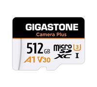 [GIGASTONE] Carte Micro SD 512 Go, Camera Plus, GoPro, Caméra d'action, Application A1 Run pour Smartphone, 100 Mo/s, Enregistrement vidéo 4K, Micro SDXC UHS-I A1 U3 Classe 10
