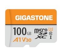 GIGASTONE Carte Micro SD A1 V30 100 Go d'enregistrement vidéo 4K, Compatible avec caméra de sécurité, caméra embarquée, Drone, Carte mémoire microSDXC 100 Mo/s UHS-I V30 Classe 10, avec Adaptateur