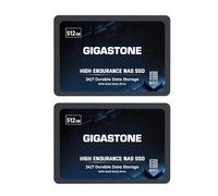 Gigastone Certifié NAS 512Go NAS SSD (Lot de 2) 24 h/24, 7 j/7 Durable TLC Endurance élevée Raid Synchro sécurisée des données Cache de Stockage en réseau 2,5 Pouces SATA Disque Dur ssd Interne