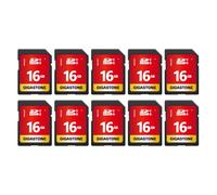 GIGASTONE Lot de 10 cartes SD UHS-I U1 Classe 10 SDHC haute vitesse Full HD pour appareil photo numérique Canon, Nikon, Sony, Pentax, Kodak, Olympus, Panasonic, avec 10 mini étuis