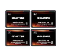 Gigastone Serveur SSD 2To (Lot de 4) NAS SSD Cache 24h/24, 7j/7 TLC Haute Endurance Business Secure Personal Cloud Créatif Professionnel Réseau Attaché Stockage Raid 2,5" SATA Disque Dur Interne SSD