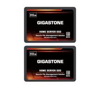 GIGASTONE Serveur SSD 512Go (Lot de 2) NAS SSD Cache 24h/24, 7j/7 TLC Haute Endurance Business Secure Personal Cloud Créatif Professionnel Réseau Attaché Stockage Raid 2,5" SATA Disque Dur Interne SSD