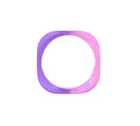 GIGB PBDK Bracelet épais en acrylique coloré transparent, large bracelet rond carré épais en résine, simple dégradé bleu fluo pour femme (rouge), taille L