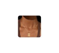GIGB PBDK Collier avec pendentif en forme de croix doré pour homme et femme - Simple et délicat - Trombone chrétien - Collier à bascule OT - Collier ras du cou personnalisé - Bijoux religieux, L