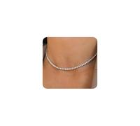 GIGB PBDK Collier ras du cou délicat pour femme, collier plaqué or brillant avec strass, oxyde de zirconium tendance, accessoires de mariage, accessoires cadeaux, Large, Acier allié, Pas de gemme