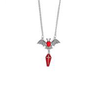 GIGB PBDK Collier ras du cou gothique avec pendentif chauve-souris vampire pour homme et femme vintage Halloween chauve-souris croix sang cristal style punk foncé vêtements de fête accessoires de
