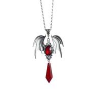 GIGB PBDK Collier ras du cou gothique avec pendentif chauve-souris vampire pour homme et femme vintage Halloween chauve-souris croix sang cristal style punk foncé vêtements de fête accessoires de