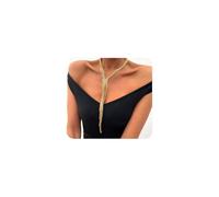 GIGB PBDK Long collier Lariat doré pour femme, grande chaîne de corps, collier ras du cou tendance, collier de plage, accessoire esthétique de bijoux de mariée de mariage, Large, Acier allié, Pas de