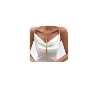 GIGB PBDK Long collier Lariat doré pour femme, grande chaîne de corps, collier ras du cou tendance, collier de plage, accessoire esthétique de bijoux de mariée de mariage, Large, Acier allié, Pas de