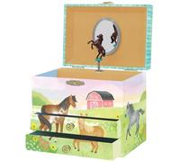 Giggle & Honey Boîte à Bijoux Musicale Cheval pour Filles - Boîte à Musique Cheval pour Enfants avec Miroir, Cadeaux d'Anniversaire Cheval pour Petites Filles, 17,1 x 13,3 x 15,2 cm - 3-10 ans
