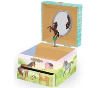 Giggle & Honey Boîte à Bijoux Musicale Cheval pour Filles - Boîte à Musique Cheval pour Enfants avec Miroir, Cadeaux Cheval pour Petites Filles, Boîte à Bijoux, 3-10 ans