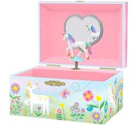 Giggle & Honey Boîte à Bijoux Musicale Licorne pour Filles, Cadeaux d'Anniversaire Licorne pour Petites Filles, Boîte à Bijoux 3-10 ans, 15,2 x 11,8 x 8,9 cm