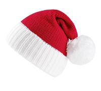 Giggling Getup Bonnet tricoté chaud pour enfants avec pompons, chapeau rouge de Père Noël elfe de Noël pour enfants, chapeau de fête pour fille