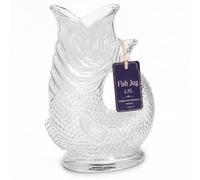 Giggling Grandma Carafe Poisson 1,5 L en Verre Borosilicate, Transparente | Carafe à eau poisson au son joyeux quand tu verses - pour 6 verres, coffret cadeau, sert aussi de vase, design britannique