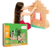 GIGI BLOKS Taille XL 30 Briques Geantes en Carton Empilables & Emboîtables | Gros Bloc de Construction Enfant Robustes, Faciles à Assembler | Jeux de Construction Enfant Créatifs & Éducatifs